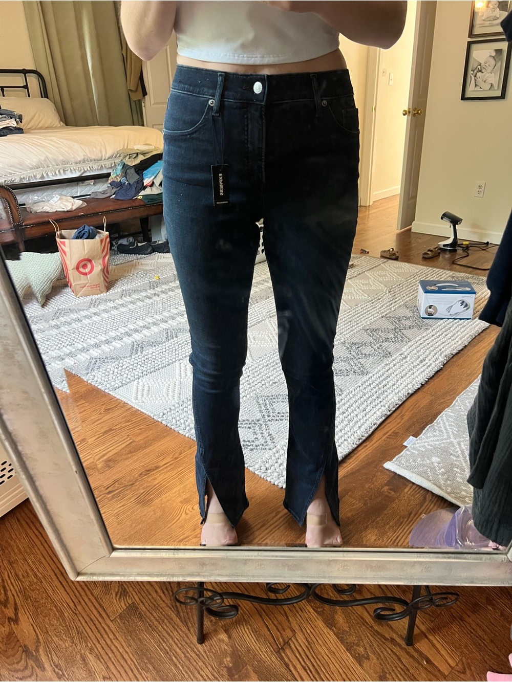 Express Split-Hem Wide Leg Jeans